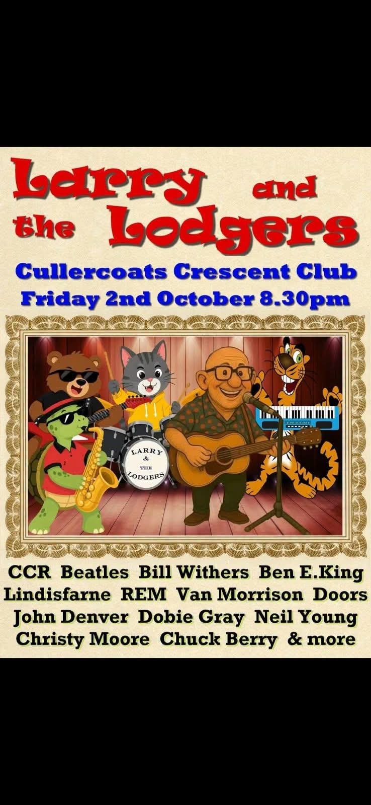 Larry and the Lodgers poster, Cullercoats Crescent Club