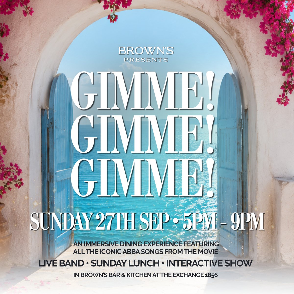Gimme! Gimme! Gimme! ABBA show artwork, The Exchange 1856