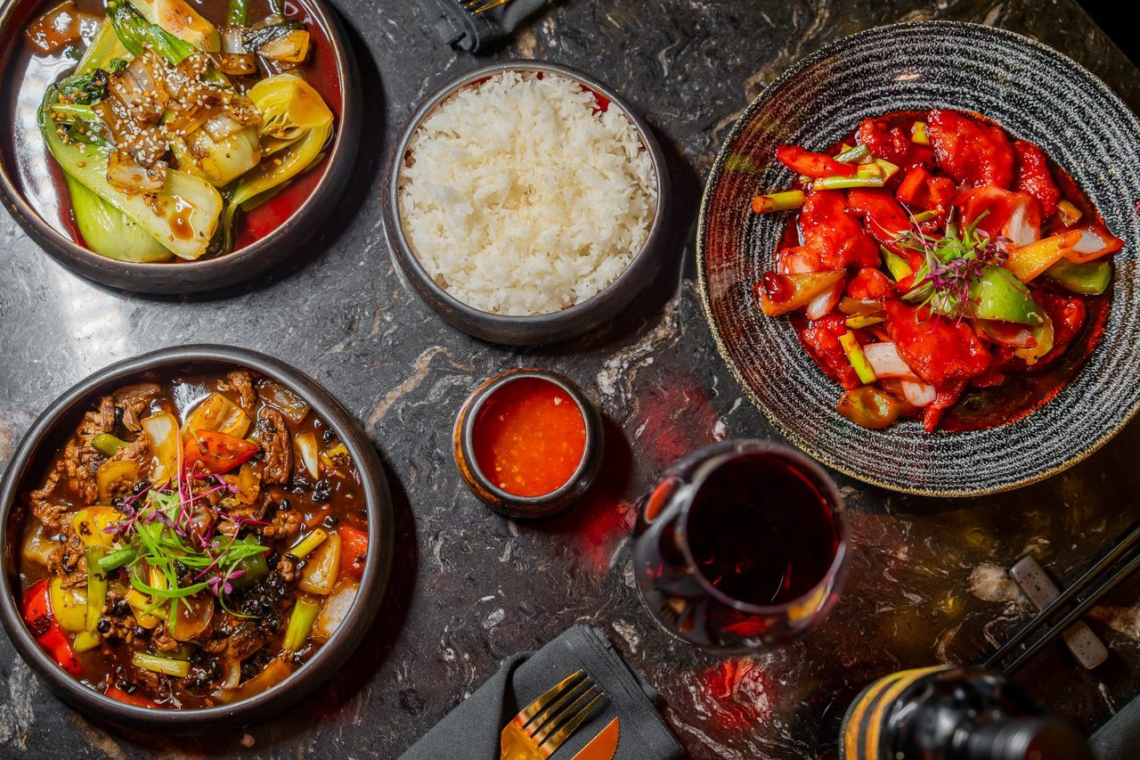 Set menu dishes at Hidden Tiger
