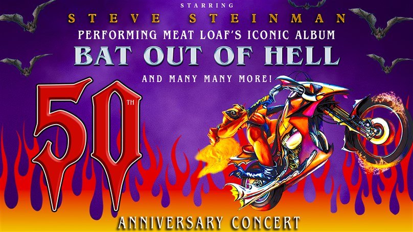 Steve Steinmans - Bat Out of Hell 50th Anniversary Concert artwork, PLAYHOUSE Whitley Bay